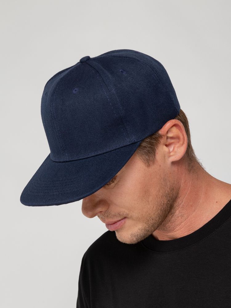 Бейсболка Snapback с прямым козырьком, темно-синяя — изображение 8