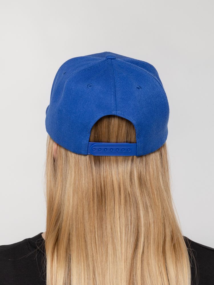 Бейсболка Snapback с прямым козырьком, ярко-синяя — изображение 6
