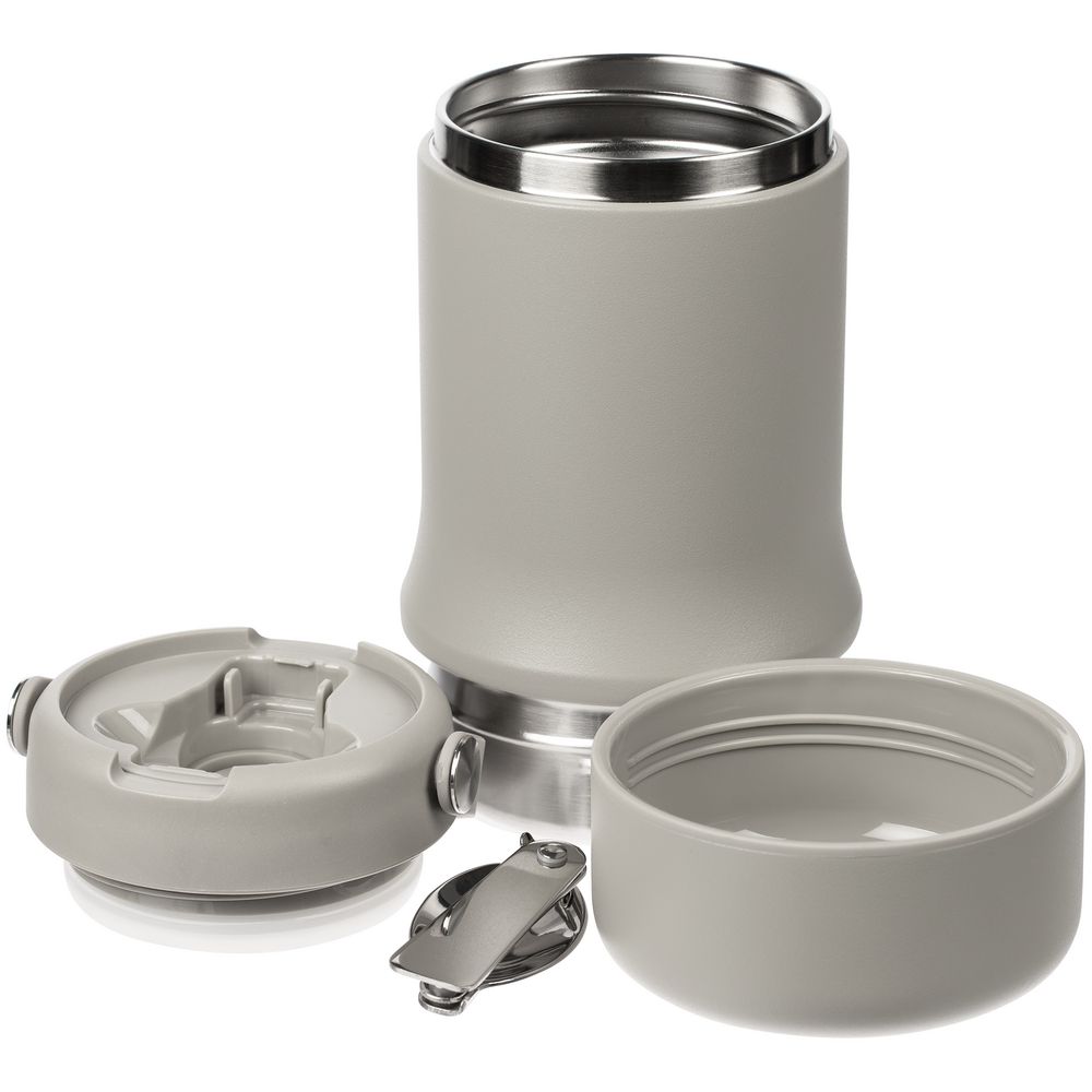 Термос для еды Tabenodo, серый — изображение 9