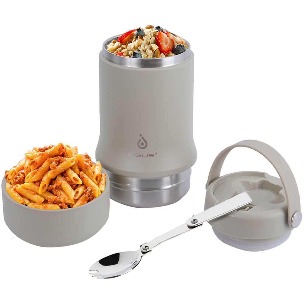 Термос для еды Tabenodo, серый — изображение 12