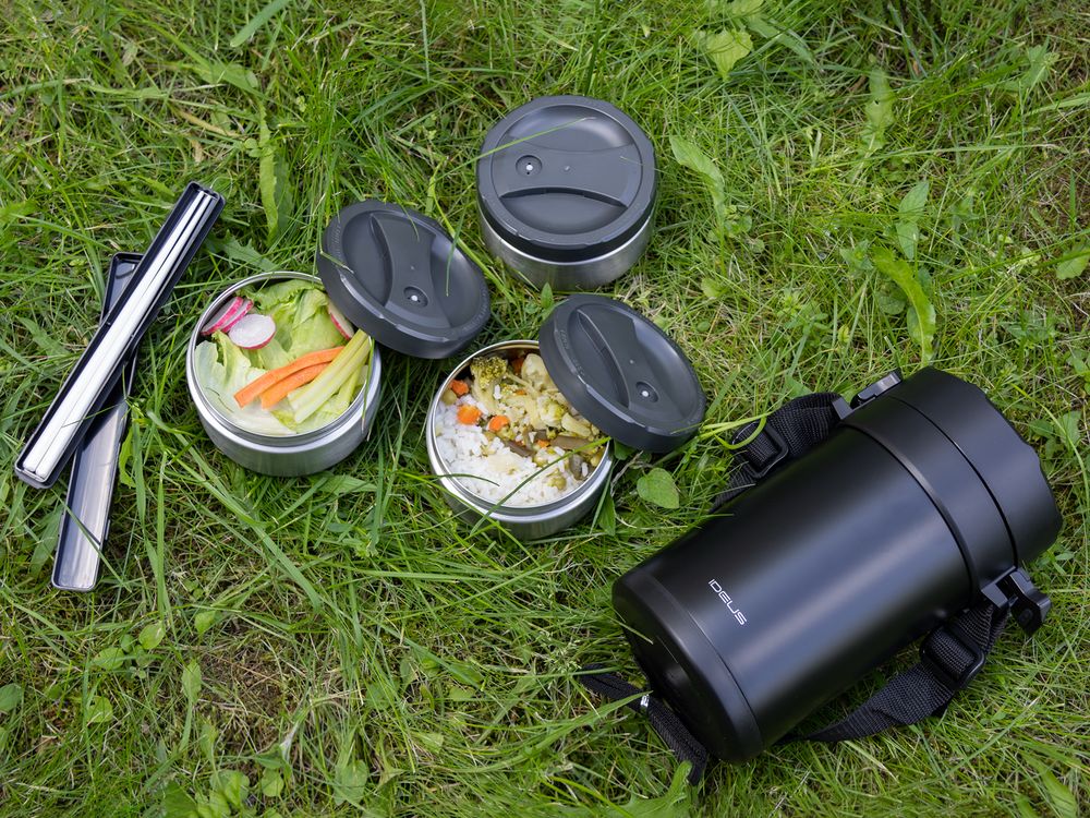 Термос для еды Jiayi в термочехле, черный — изображение 16