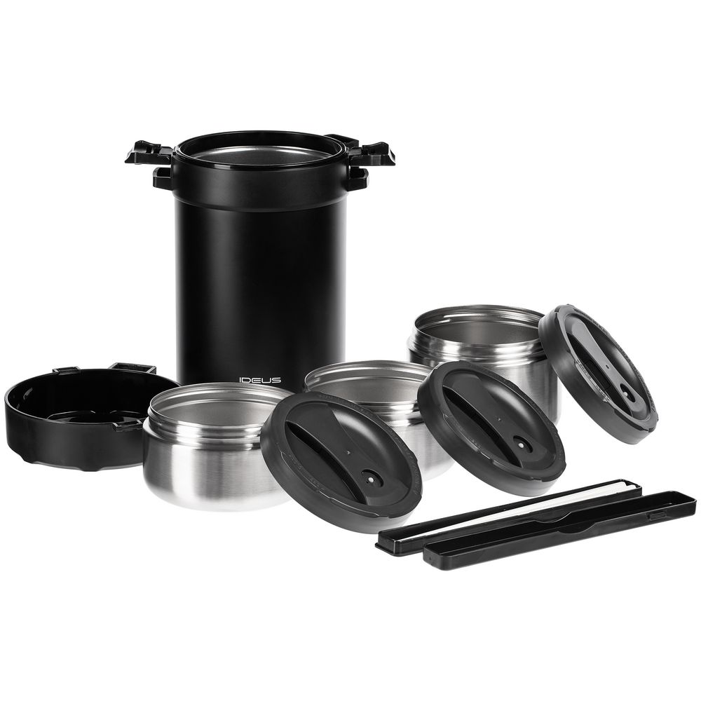 Термос для еды Jiayi в термочехле, черный — изображение 11