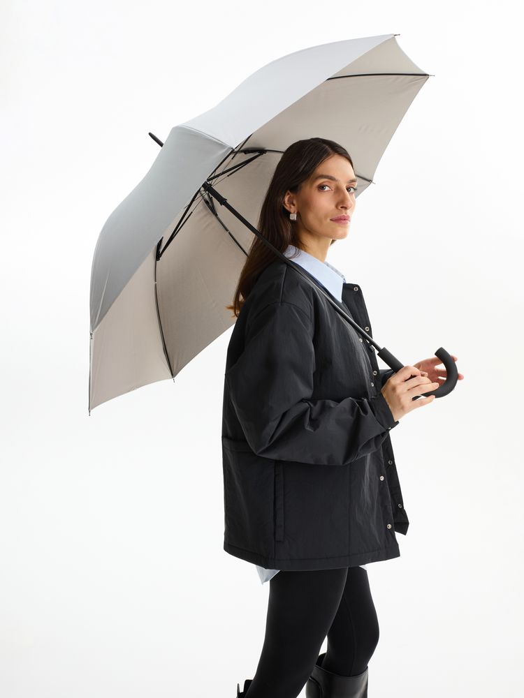 Зонт-трость Wind, серебристый — изображение 2