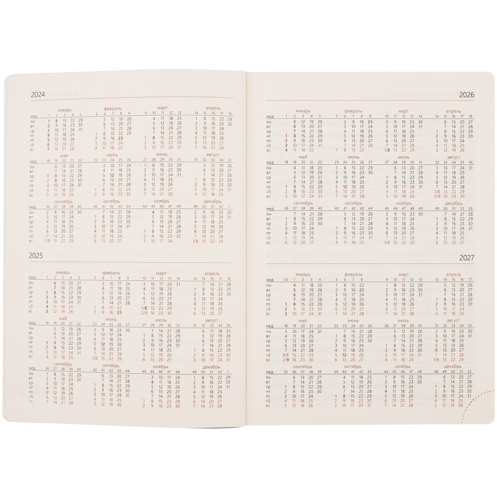 Ежедневник Capital, недатированный, бордовый — изображение 5