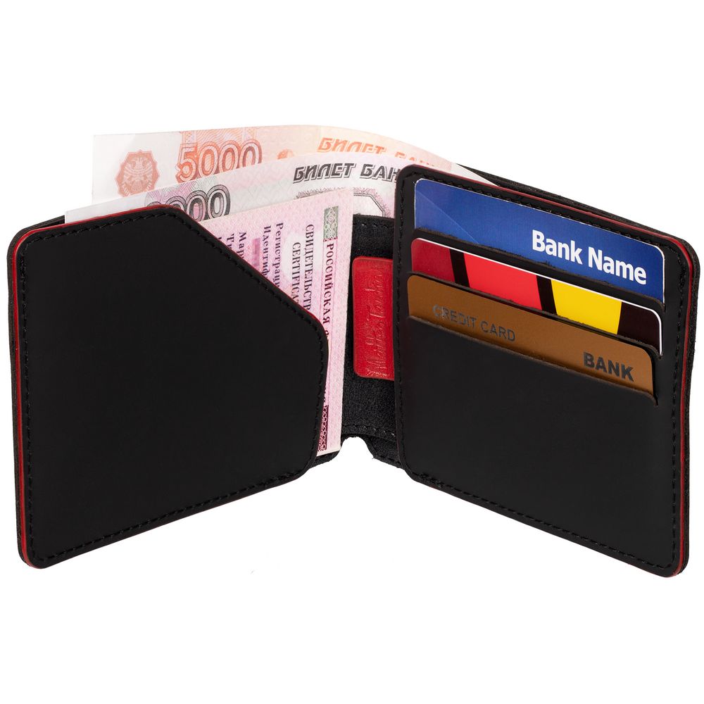 Портмоне Arrival, черное с красным — изображение 6