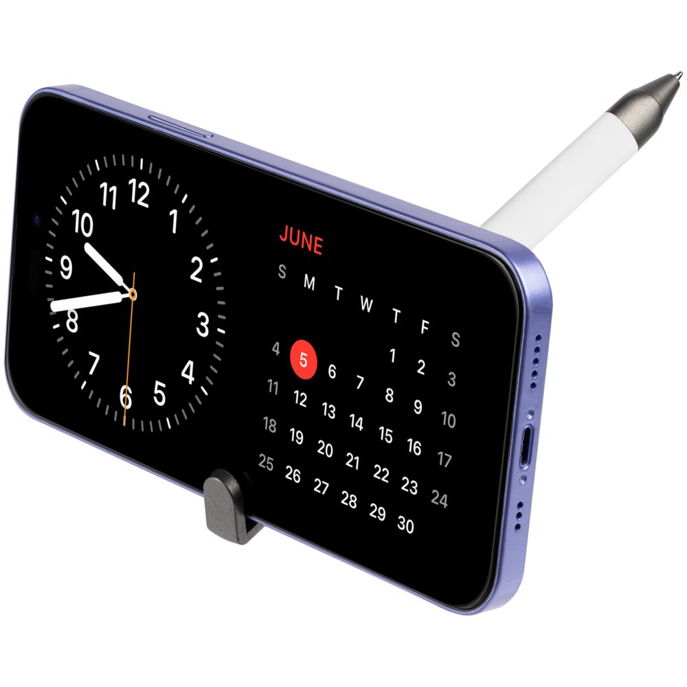 Ручка шариковая Standic с подставкой для телефона, белая — изображение 7