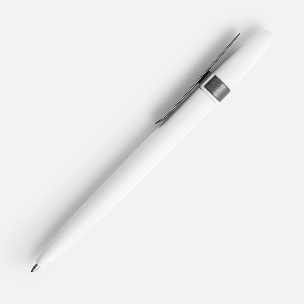 Ручка шариковая Prodir DS5 TSM Metal Clip, белая с серым — изображение 2