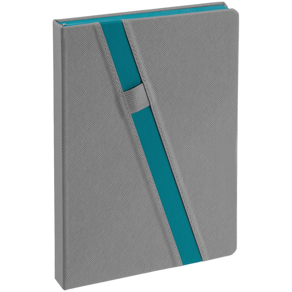 Ежедневник Rubikon на заказ, недатированный серо-бирюзовый