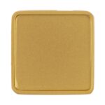 Квадратный шильдик на резинку Epoxi, матовый золотистый