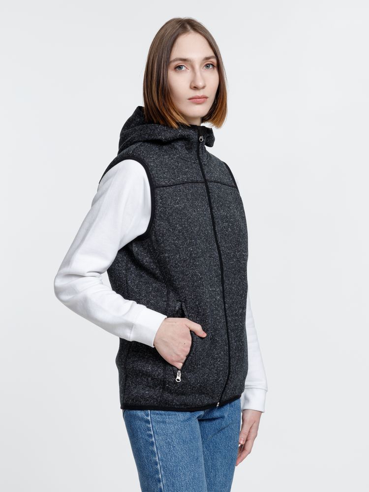 Жилет с капюшоном унисекс Gotland, черный — изображение 8