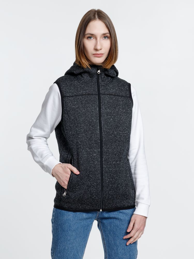 Жилет с капюшоном унисекс Gotland, черный — изображение 7