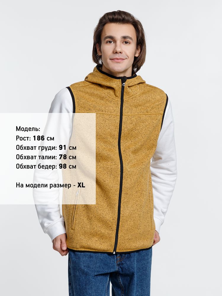 Жилет с капюшоном унисекс Gotland, горчичный — изображение 6