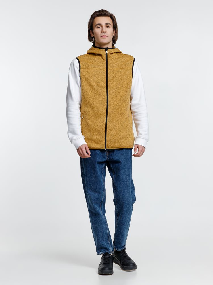 Жилет с капюшоном унисекс Gotland, горчичный — изображение 10