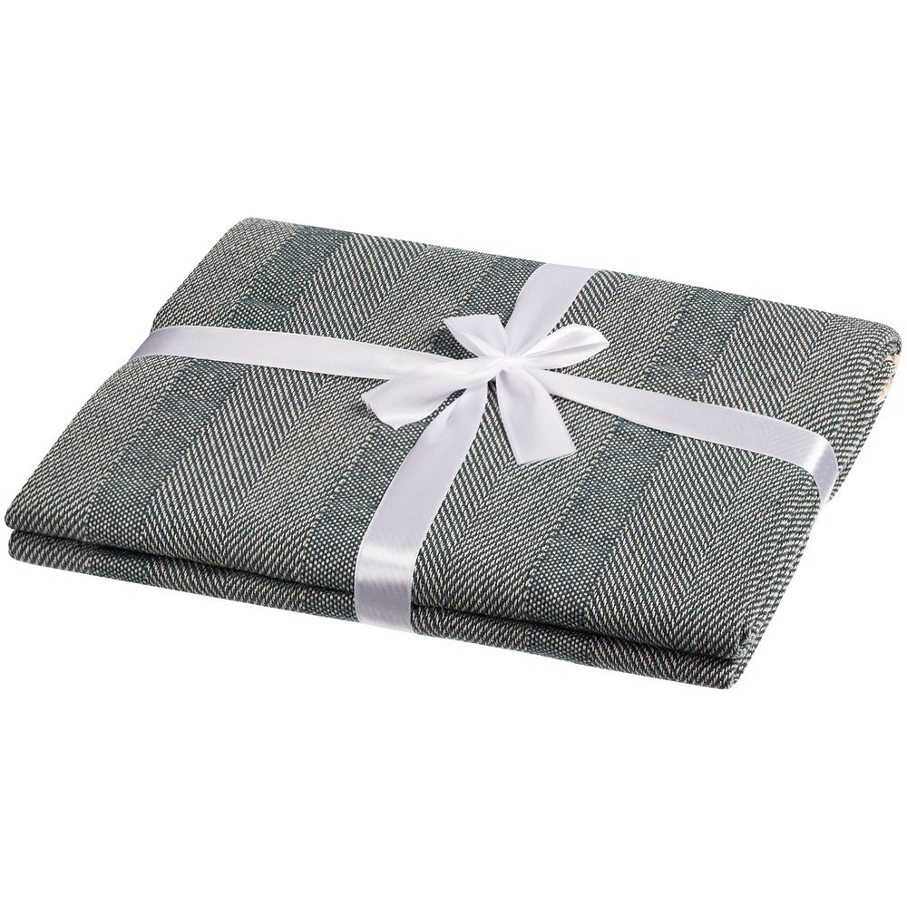 Плед «Сенеж», серо-синий — изображение 3