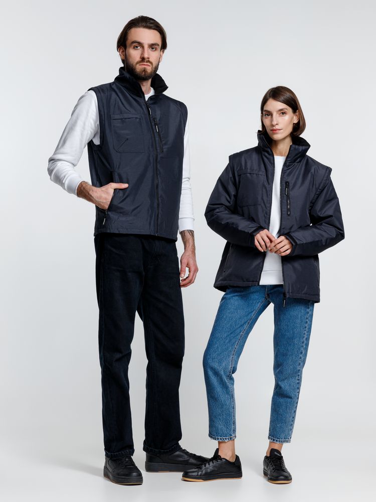 Куртка-трансформер унисекс Astana, темно-синяя — изображение 16