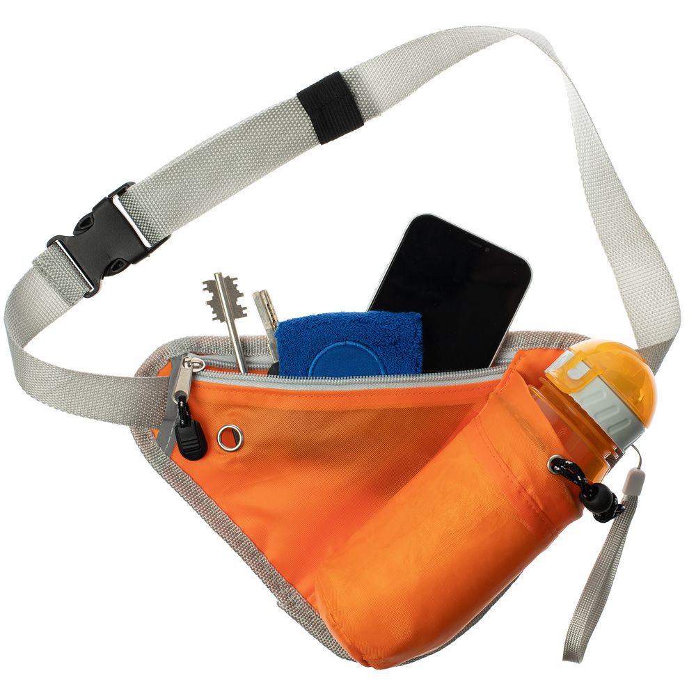 Сумка поясная с отделением для бутылки Waterun, оранжевая — изображение 4