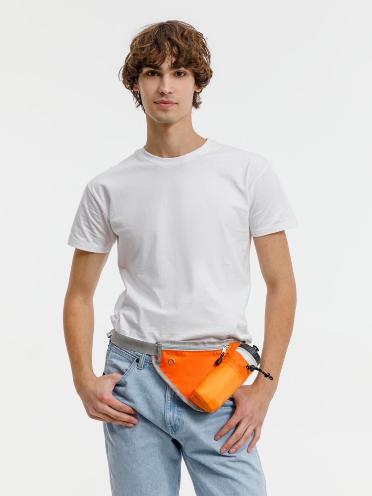 Сумка поясная с отделением для бутылки Waterun, оранжевая — изображение 7