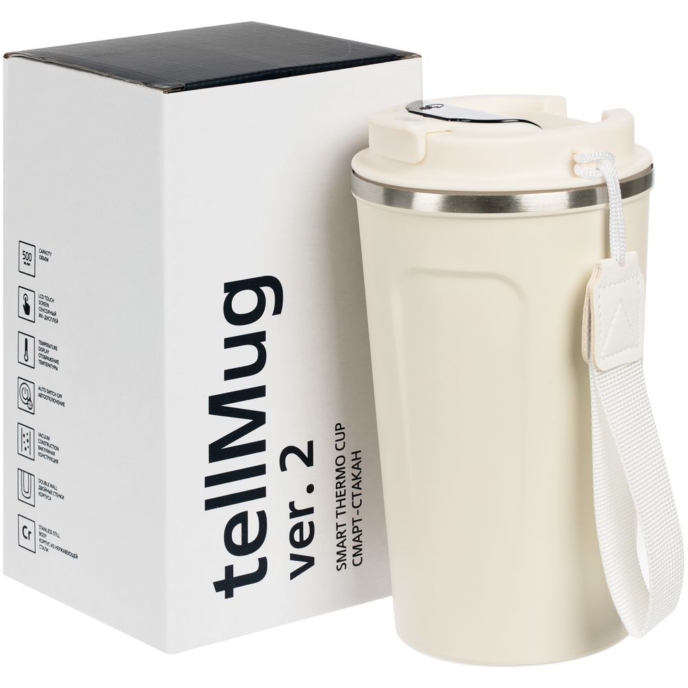 Смарт-стакан с заменяемой батареей tellMug, ver.2, молочно-белый — изображение 8