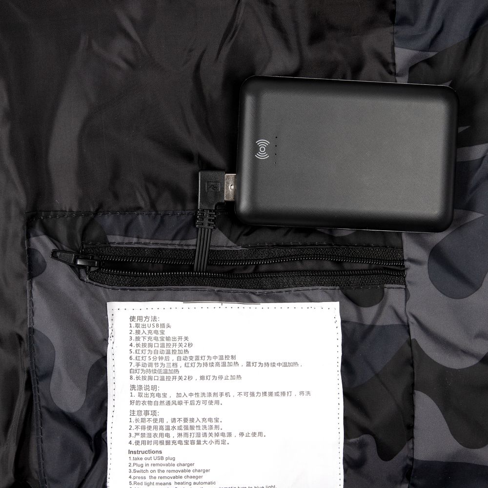 Жилет с подогревом Thermalli Valmorel, серый камуфляж — изображение 6