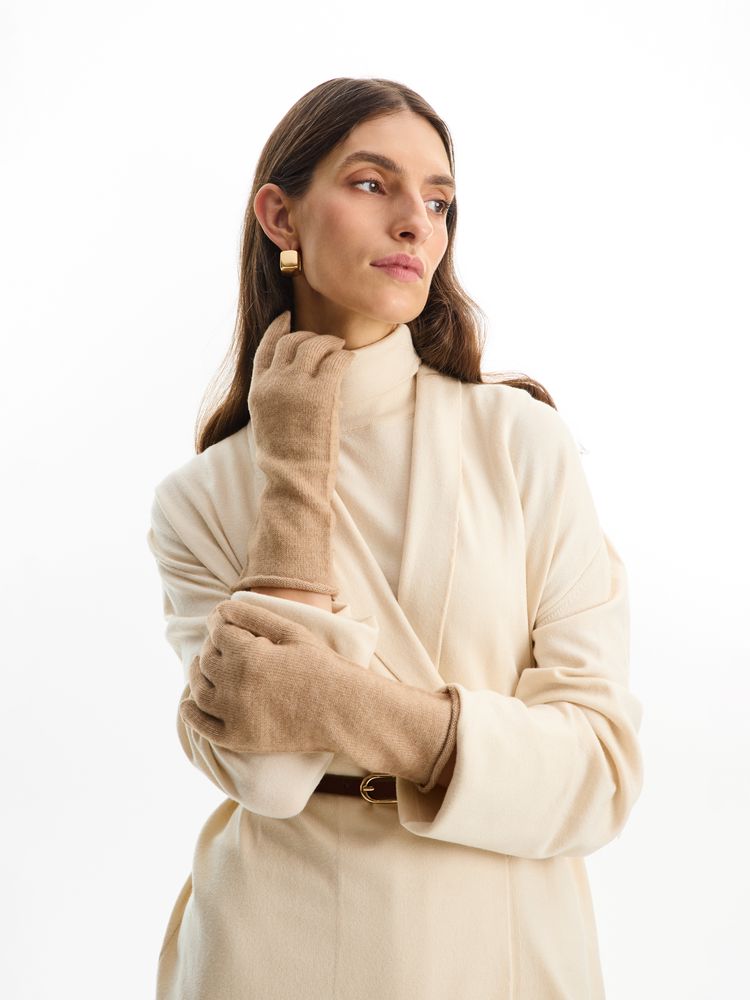 Перчатки Alpine, удлиненные, бежевые — изображение 3