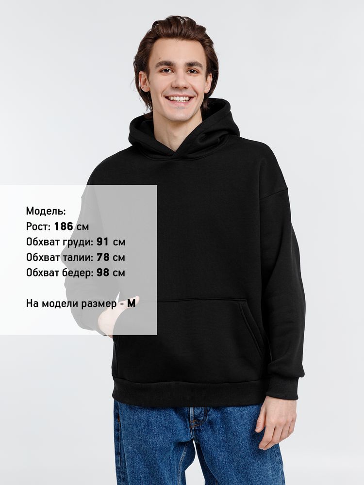 Худи оверсайз унисекс Go Easy, черное — изображение 5