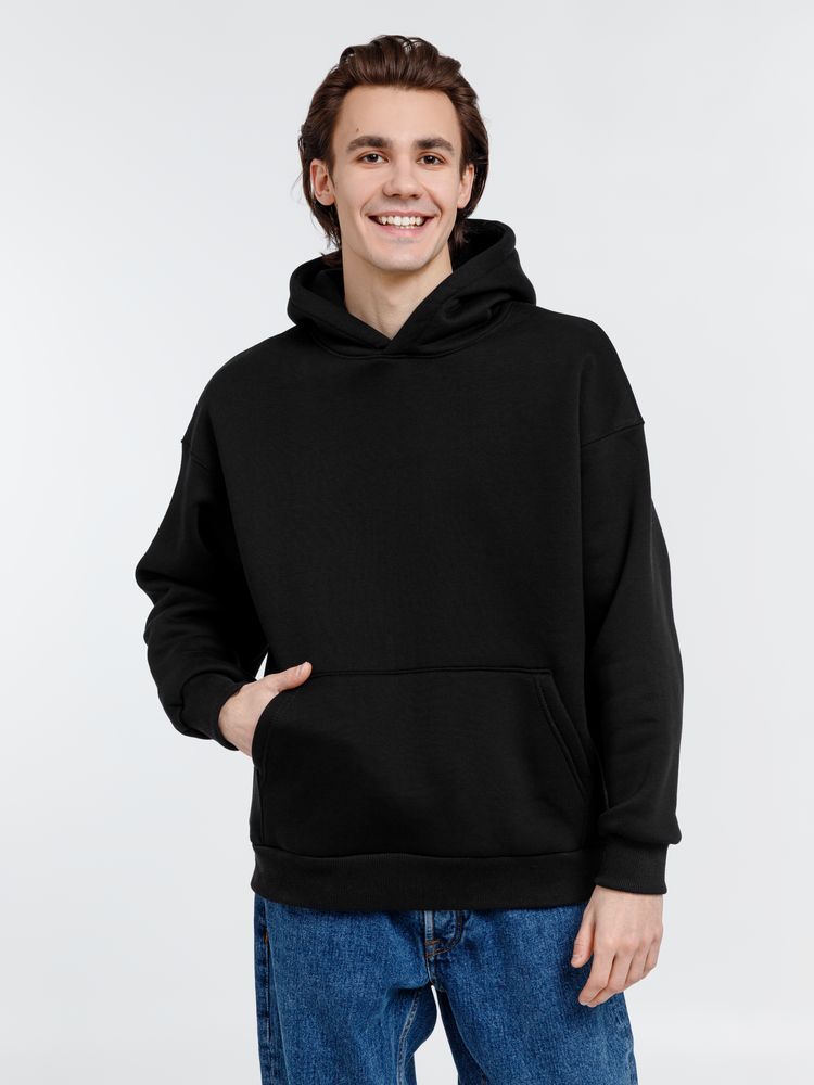 Худи оверсайз унисекс Go Easy, черное — изображение 6