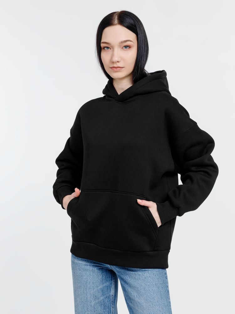 Худи оверсайз унисекс Go Easy, черное — изображение 10