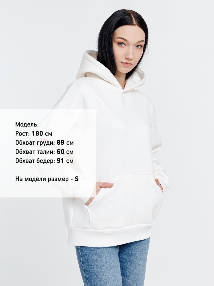 Худи оверсайз унисекс Go Easy, молочно-белое — изображение 9