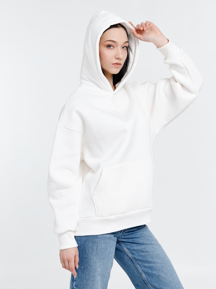 Худи оверсайз унисекс Go Easy, молочно-белое — изображение 11