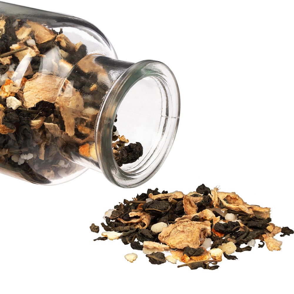 Чай «Сокочай», зеленый с соком имбиря, с кусочками имбиря, апельсина и медом — изображение 2