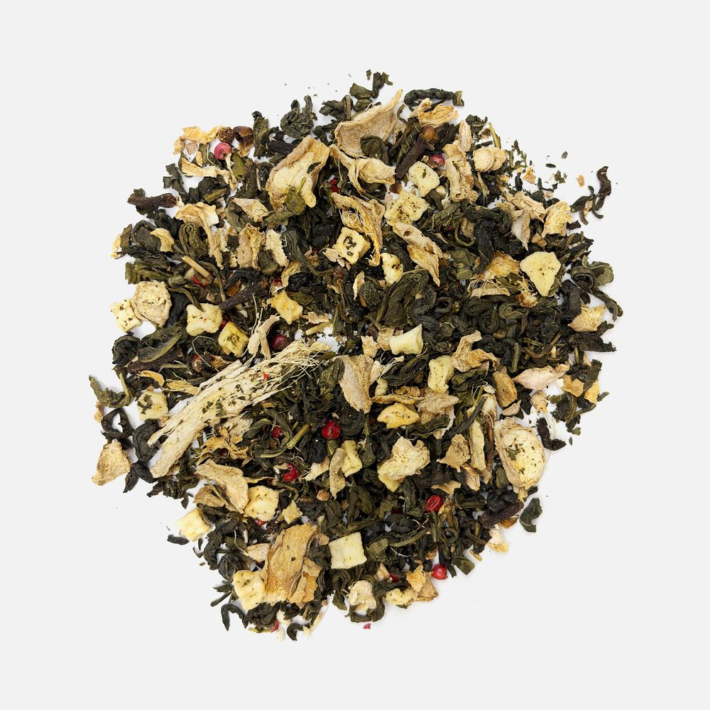 Чай «Сокочай», зеленый с соком имбиря, яблоком, гвоздикой и розовым перцем — изображение 2