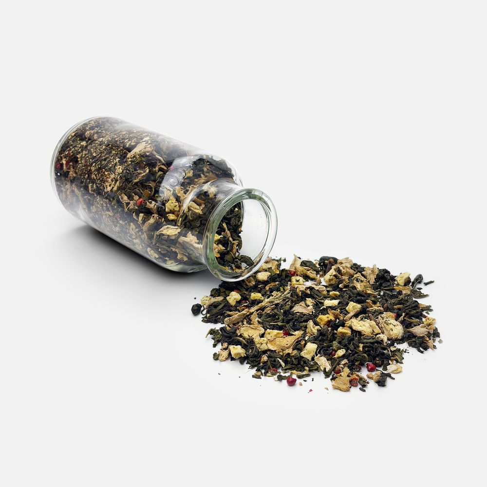 Чай «Сокочай», зеленый с соком имбиря, яблоком, гвоздикой и розовым перцем — изображение 3