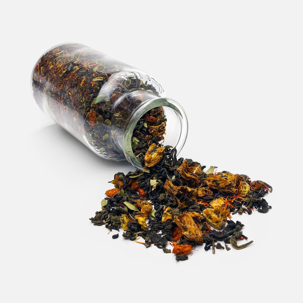 Чай «Сокочай», зеленый с соком ананаса, облепихой, толокнянкой и сафлором — изображение 2