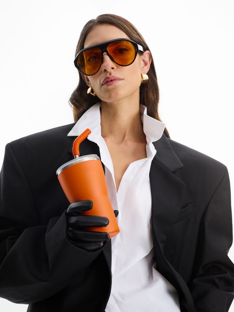 Термостакан Sapporo без логотипа, оранжевый — изображение 2