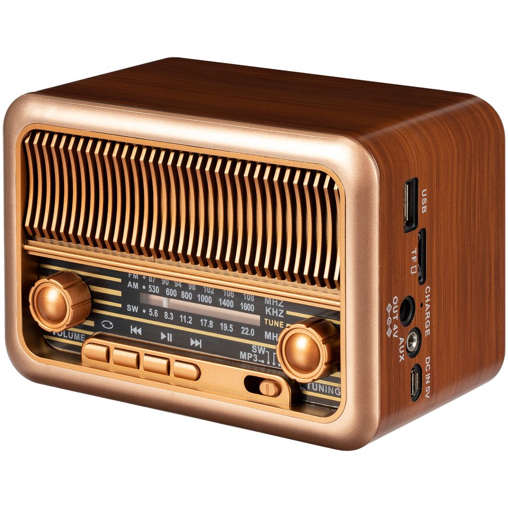 Bluetooth-колонка с радио Beatnik, коричневая — изображение 3