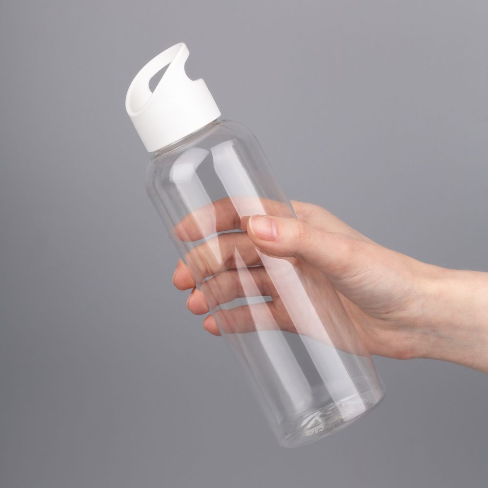 Бутылка для воды Plaske, прозрачная с белой крышкой — изображение 7