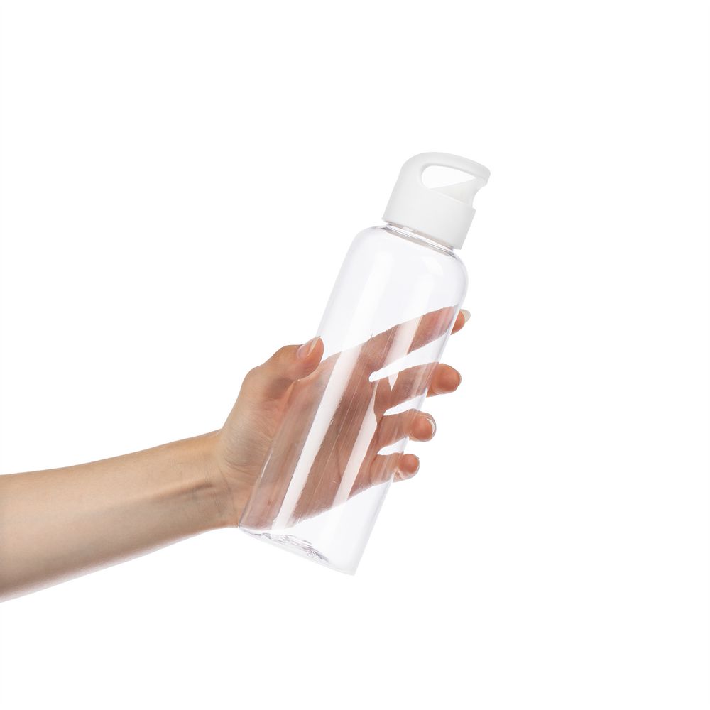 Бутылка для воды Plaske, прозрачная с белой крышкой — изображение 4