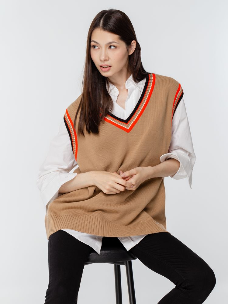 Жилет оверсайз унисекс Cornell в сумке, бежевый — изображение 16