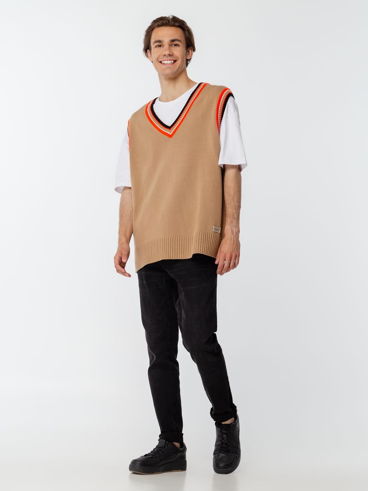 Жилет оверсайз унисекс Cornell в сумке, бежевый — изображение 11