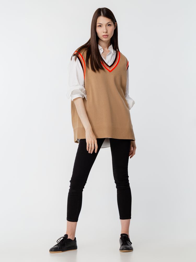 Жилет оверсайз унисекс Cornell в сумке, бежевый — изображение 13