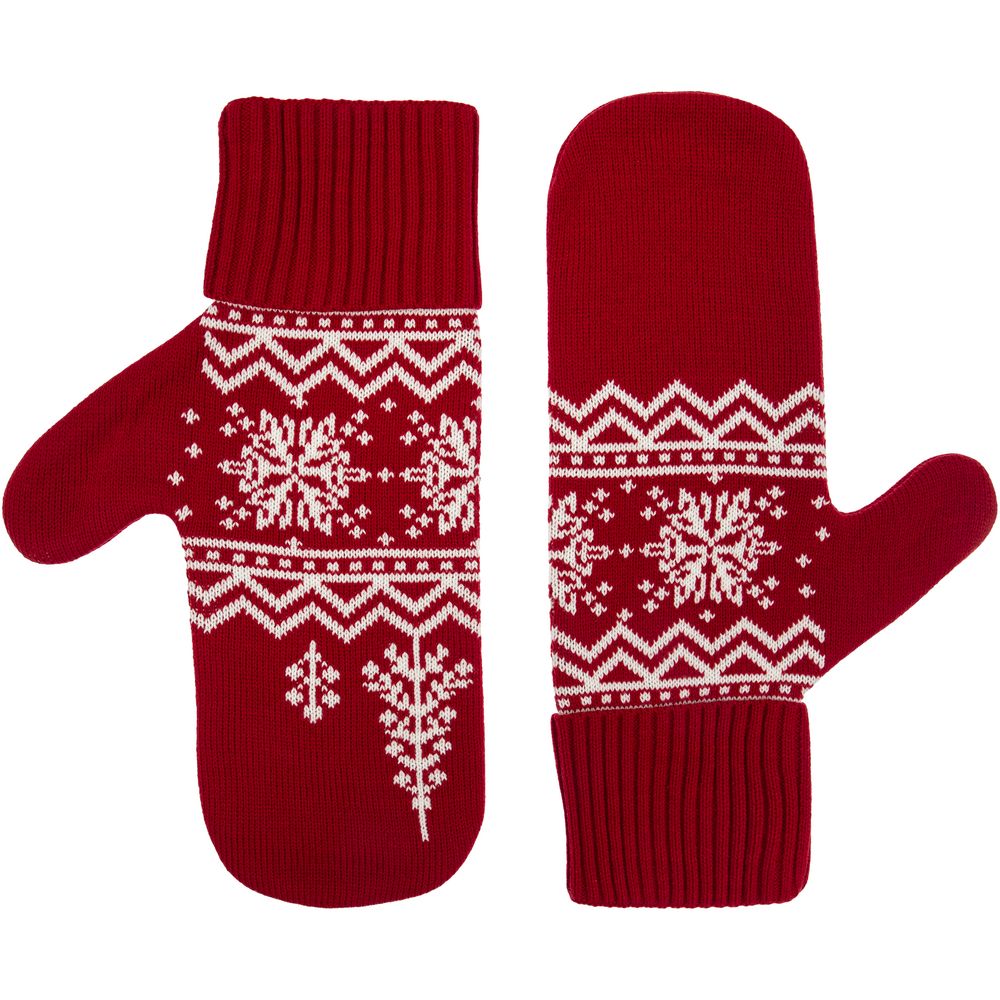 Варежки Elnik, красные с молочно-белым — изображение 2