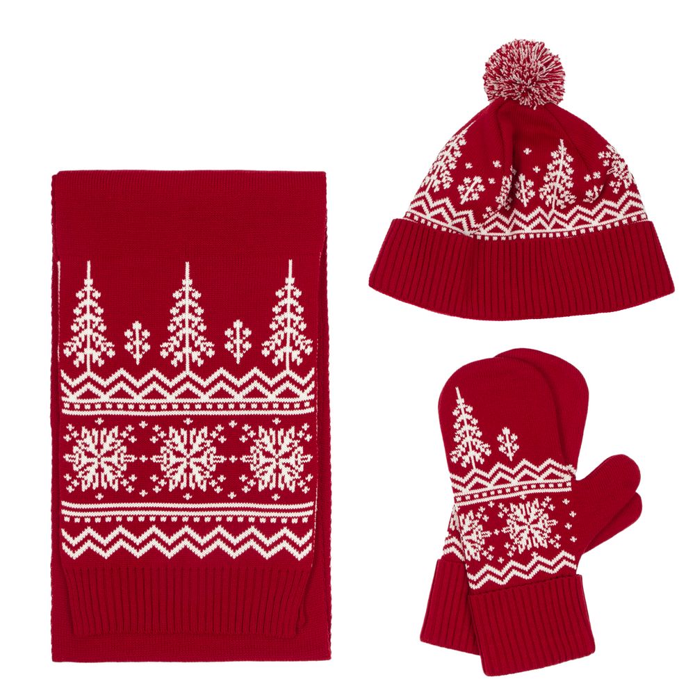 Варежки Elnik, красные с молочно-белым — изображение 3