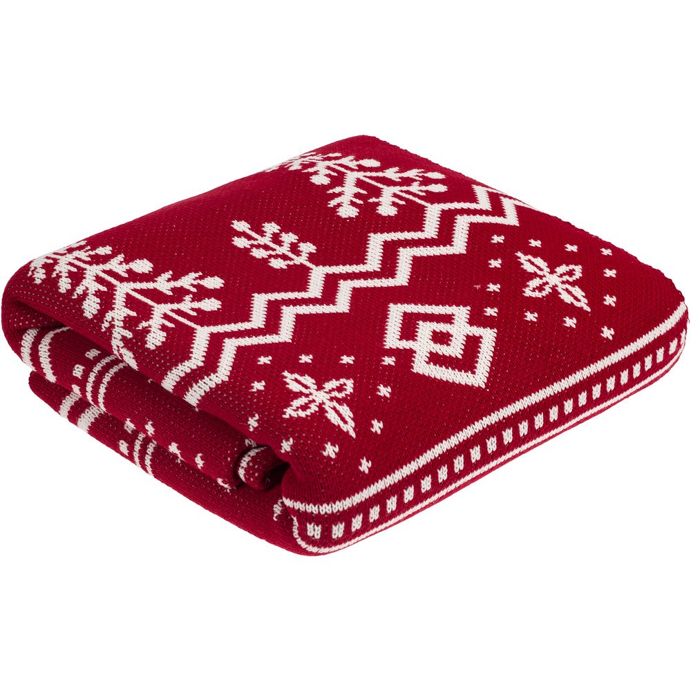 Плед Elnik, красный с молочно-белым — изображение 4