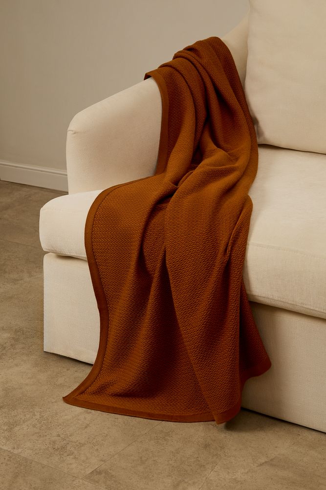 Плед Ornato, оранжевый (светлое золото) — изображение 6