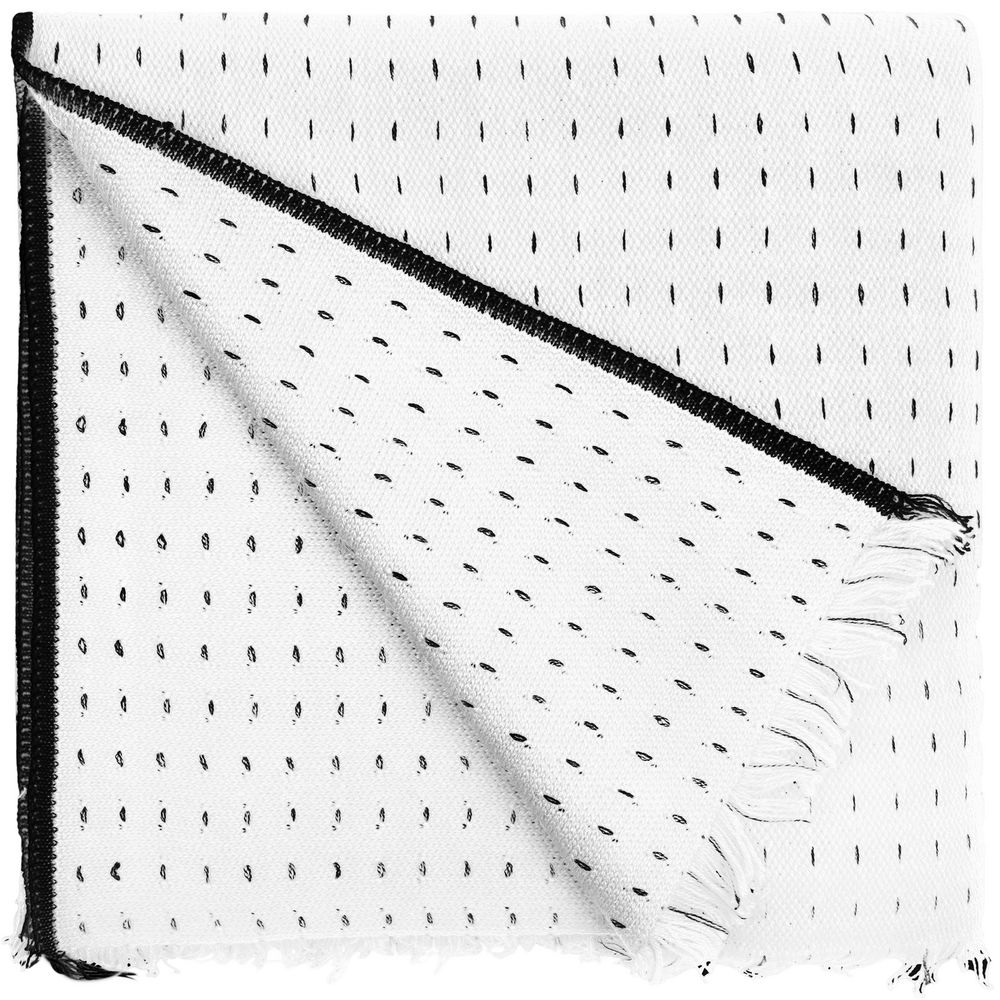 Плед Fringy, белый с черным — изображение 2