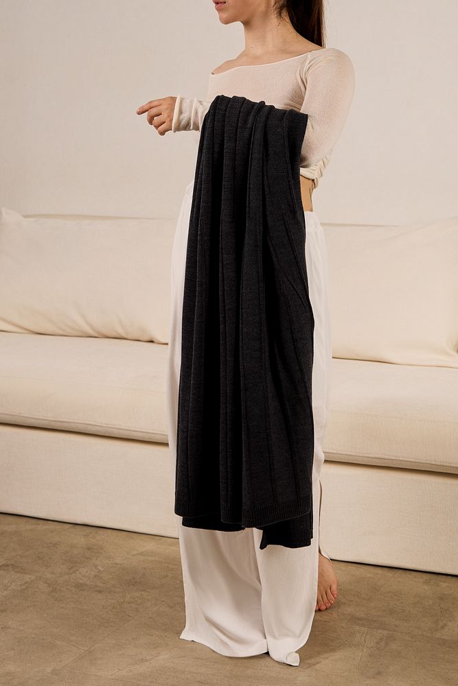 Плед Bambolay, темно-серый меланж — изображение 5