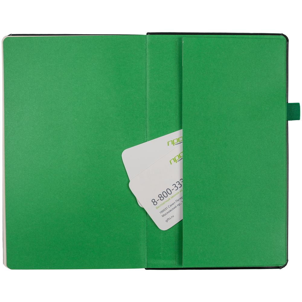 Ежедневник Ton Black, недатированный, черный с зеленым — изображение 4