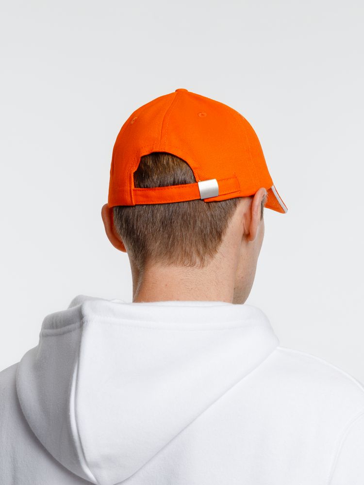 Бейсболка Spiker, оранжевая с белым — изображение 10