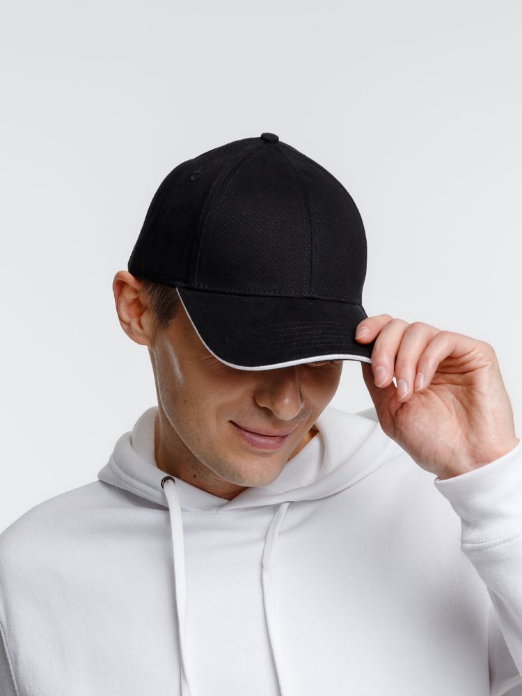 Бейсболка Spiker, черная с белым — изображение 6