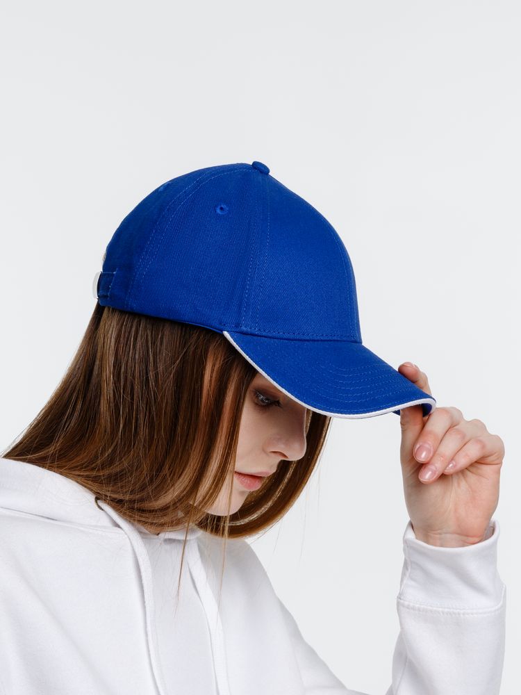 Бейсболка Spiker, ярко-синяя с белым — изображение 10